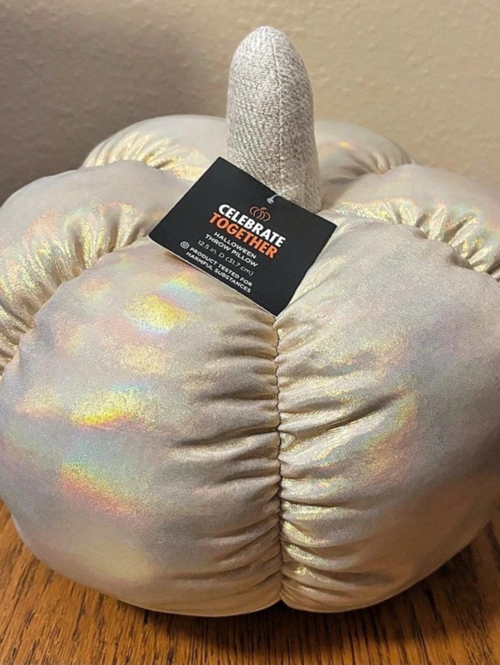 Celebrate Together Halloween Throw Pillow Iridescent Pumpkin
